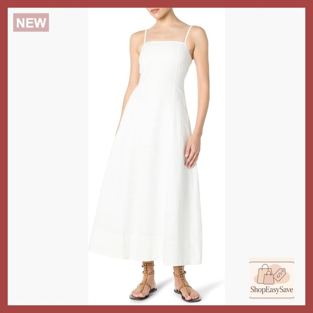 Square Neck Linen Maxi Dress Elegant Chic Casual Summer Backless